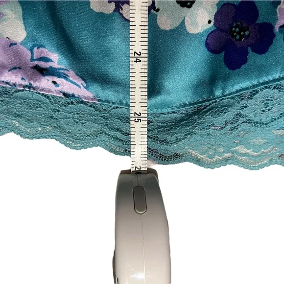 Style & Co. Turquoise Floral Sleeveless Top with Lace Trim, size 16 - Picture 9 of 10